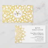 金ゴールドロータスフローラマンダラヨガセンター 名刺 (正面/裏面)