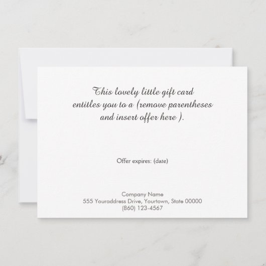 金ゴールドロータスマッサージセラピストギフト券 (裏面)