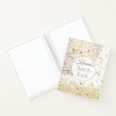 金ゴールドロータスマンダラと金ゴールドスターグリッター ノートブック (内部)