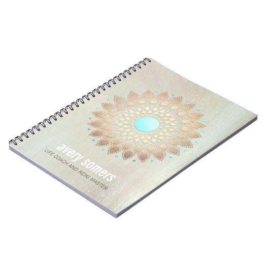 金ゴールドロータスヨガと瞑想先生ウェルネス ノートブック (左側)