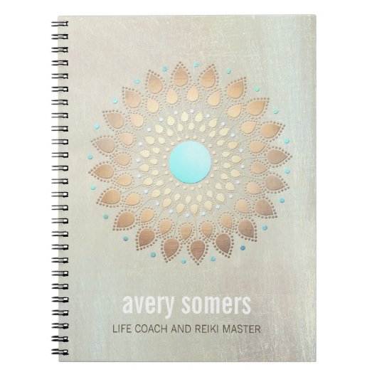 金ゴールドロータスヨガと瞑想先生ウェルネス ノートブック (正面)