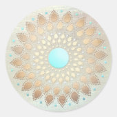 金ゴールドロータスヨガと瞑想先生健康スパ ラウンドシール (正面)