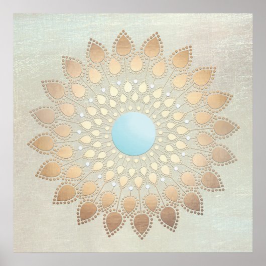 金ゴールドロータスヨガと瞑想 ポスター (正面)