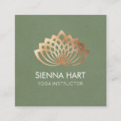 金ゴールドロータスヨガインストラクター スクエア名刺 (正面)