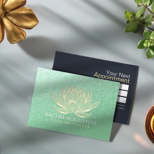 金ゴールドロータスヨガメディテーションインストラクターアポイントメント 予約カード