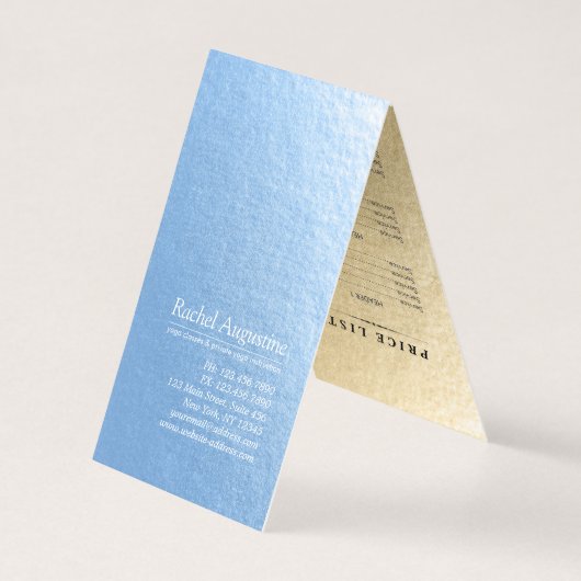 金ゴールドロータスヨガメディテーションインストラクター価格表 名刺 (裏面)