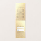 金ゴールドロータスヨガメディテーションインストラクター価格表 名刺 (内部フラット)