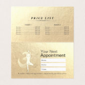 金ゴールドロータスヨガメディテーションインストラクター価格表 名刺 (内部フラット)