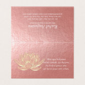 金ゴールドロータスヨガメディテーションインストラクター価格表 名刺 (外部フラット)