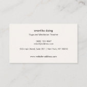 金ゴールドロータスヨガメディテーションポーズチャクラ 名刺 (裏面)