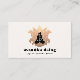 金ゴールドロータスヨガメディテーションポーズチャクラ 名刺