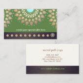 金ゴールドロータスヨガ瞑想10クラスパンチロイヤリティ ロイヤリティカード (正面/裏面)