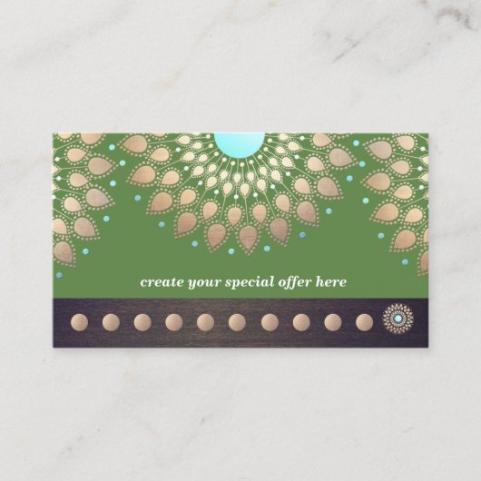 金ゴールドロータスヨガ瞑想10クラスパンチロイヤリティ ロイヤリティカード (正面)