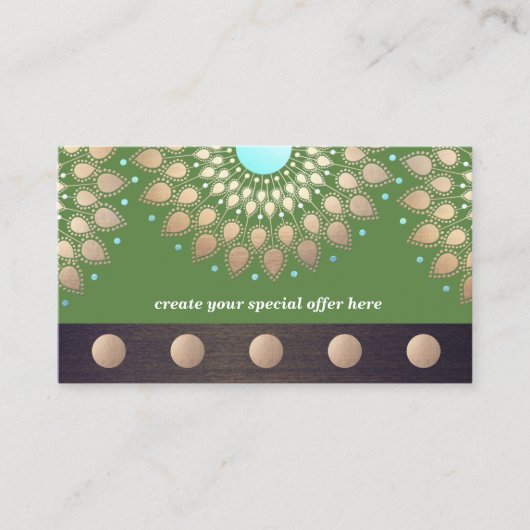 金ゴールドロータスヨガ瞑想5クラスパンチロイヤリティ ロイヤリティカード (正面)