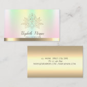 金ゴールドロータス虹色ヨガインストラクター 名刺 (正面/裏面)