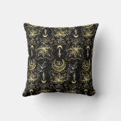 金ゴールドロータス：クレセントヴィンテージエレガンス。 クッション (裏面)