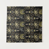 金ゴールドロータス：クレセントヴィンテージエレガンス。 タペストリー (正面(横))