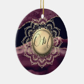 金ゴールドロータスOMマンダラベンダーマーブル セラミックオーナメント (右)