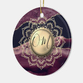 金ゴールドロータスOMマンダラベンダーマーブル セラミックオーナメント (左)
