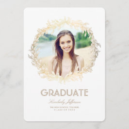 金ゴールドローレルフォト卒業パーティー 招待状