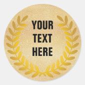 金ゴールドローレルリースと言葉 ラウンドシール (正面)