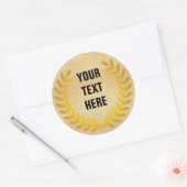 金ゴールドローレルリースと言葉 ラウンドシール (封筒)