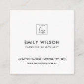 金ゴールドローレルリースイニシャルロゴビジネスサンキュー スクエア名刺 (裏面)