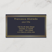 金ゴールドローレルリースイニシャルロゴ 名刺 (裏面)