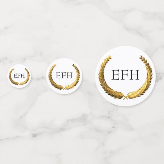 金ゴールドローレルリースモノグラム コンフェッティ (裏面)