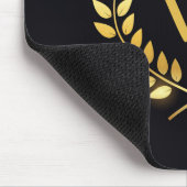 金ゴールドローレルリースモノグラム マウスパッド (コーナー)