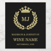 金ゴールドローレルリース&クラウン ワインラベル (シングルラベル)