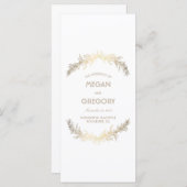 金ゴールドローレルヴィンテージウェディングプログラム プログラム (正面/裏面)