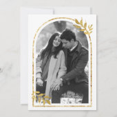 金ゴールドローレル離れリーススホワイト結婚ズ セーブザデート (裏面)