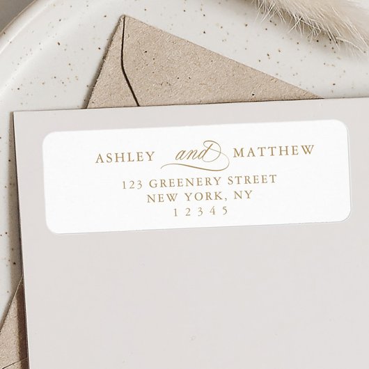 金ゴールドロ渦巻形のマン書道差出人住所 ラベル