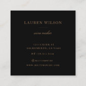 金ゴールドワイナリーワインメーカーソムリエエレガント スクエア名刺 (裏面)