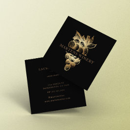 金ゴールドワイナリーワインメーカーソムリエエレガント スクエア名刺