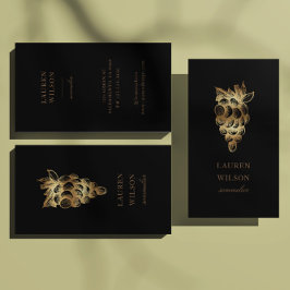 金ゴールドワイナリーワインメーカーソムリエエレガント 名刺