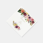 金ゴールドワイルドフェザーボホトロピカルフローラ結婚ズ スタンダードカクテルナプキン (角)