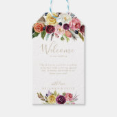 金ゴールドワイルドフェザーボホトロピカル結婚の歓迎 ギフトタグ (正面)