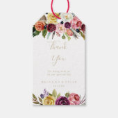 金ゴールドワイルドフェザーBoho Tropical 結婚's Thank You ギフトタグ (正面)