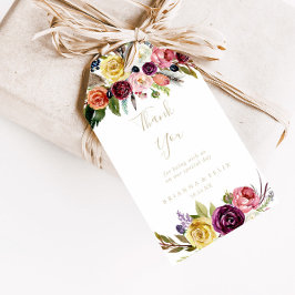 金ゴールドワイルドフェザーBoho Tropical 結婚's Thank You ギフトタグ