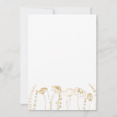 金ゴールドワイルドフラワースケ結婚ッチのディナーリハーサル 招待状 (裏面)