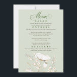 金ゴールドワイルドフラワーセージ緑と金ゴールド結婚のメニュー 招待状<br><div class="desc">手描き金ゴールドエレガント野モダン花サージュ結婚グリーンのメニューカード</div>