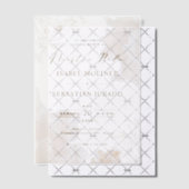 金ゴールドワイルドフラワーヌエストラスペインのボダ結婚ズ ベラム紙招待状 (オフセット (招待状))