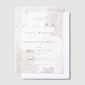 金ゴールドワイルドフラワーヌエストラスペインのボダ結婚ズ ベラム紙招待状 (オフセット)