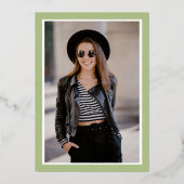 金ゴールドワイルドフラワー卒業写真の背面 箔招待状 (裏面)