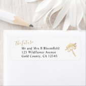 金ゴールドワイルドフラワー未来ミスター&ミセス・差出人住所 ラベル (インサイチュ)
