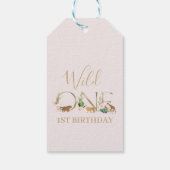 金ゴールドワイルドワンフェイクフローラサファリ誕生日の好意 ギフトタグ (裏面)