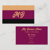 金ゴールドワインとブラックカラーブロック汎用 名刺 (正面/裏面)