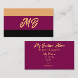 金ゴールドワインとブラックカラーブロック汎用 名刺